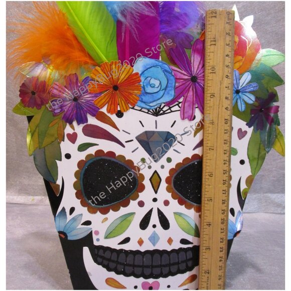 Papyrus DAY OF THE DEAD Halloween gift bag/tote-feathers + Tissue Paper-SEALED - Picture 2 of 10